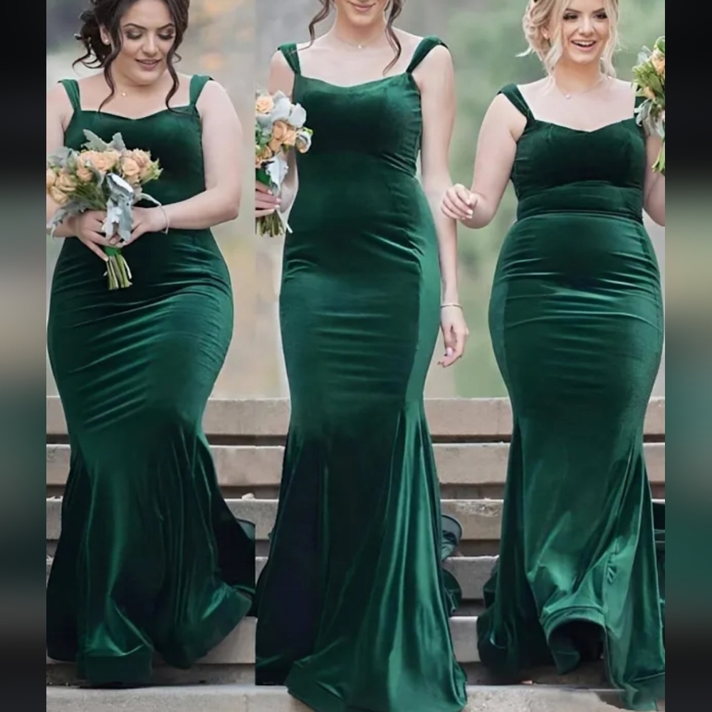 Velvet **gold** mermaid gown